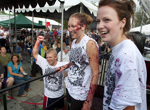 Grape stomping winners photo