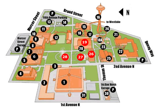 Seattle Center, illustrative map of grounds