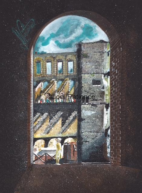 Watercolor painting from inside the Colosseum