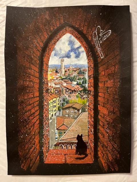 Watercolor painting of San Gimignano