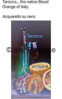 Still life watercolor painting of Tarocco and Italian blood orange