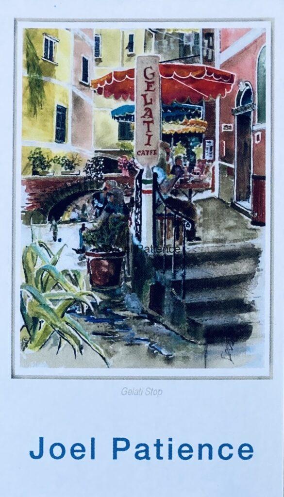 Watercolor painting of Vernazza Gelateria Stalin